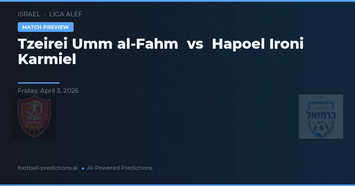 Tzeirei Umm al-Fahm vs Hapoel Ironi Karmiel — typy i zapowiedź meczu