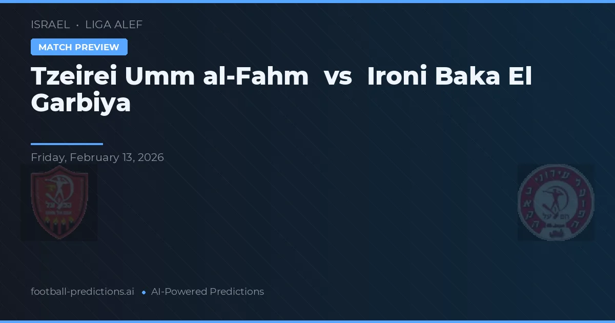Tzeirei Umm al-Fahm vs Ironi Baka El Garbiya — typy i zapowiedź meczu