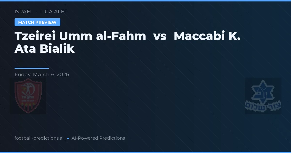 Tzeirei Umm al-Fahm vs Maccabi K. Ata Bialik — typy i zapowiedź meczu