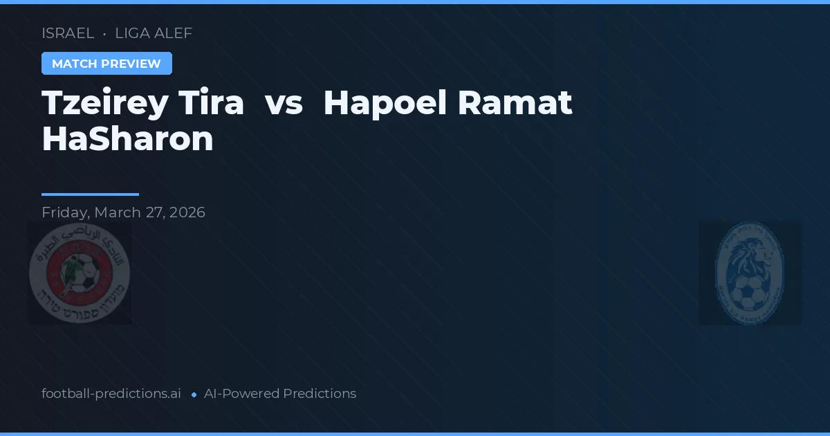 Tzeirey Tira vs Hapoel Ramat HaSharon — typy i zapowiedź meczu