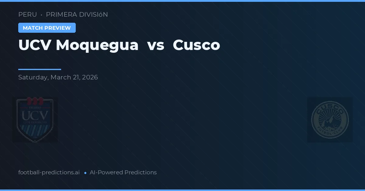 UCV Moquegua vs Cusco — typy i zapowiedź meczu