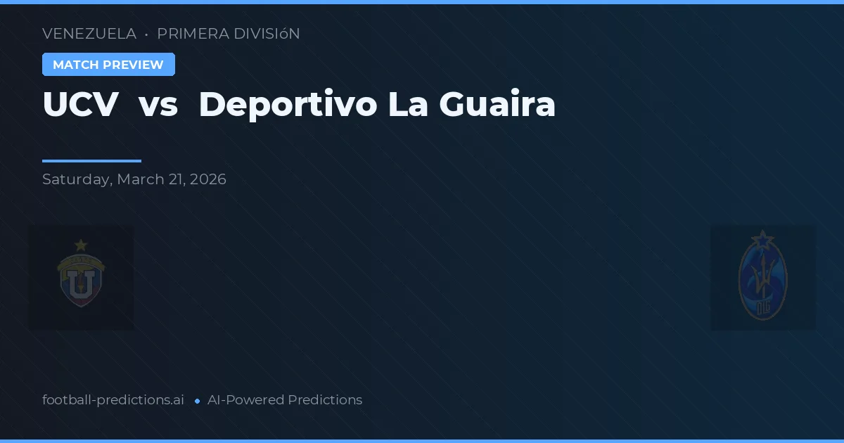 UCV vs Deportivo La Guaira — typy i zapowiedź meczu