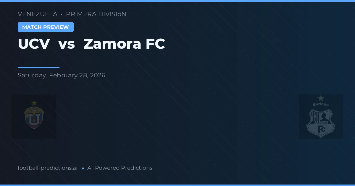 UCV vs Zamora FC — typy i zapowiedź meczu