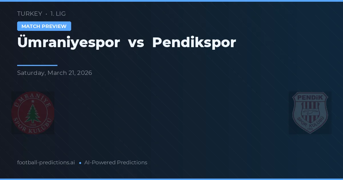 Ümraniyespor vs Pendikspor — typy i zapowiedź meczu