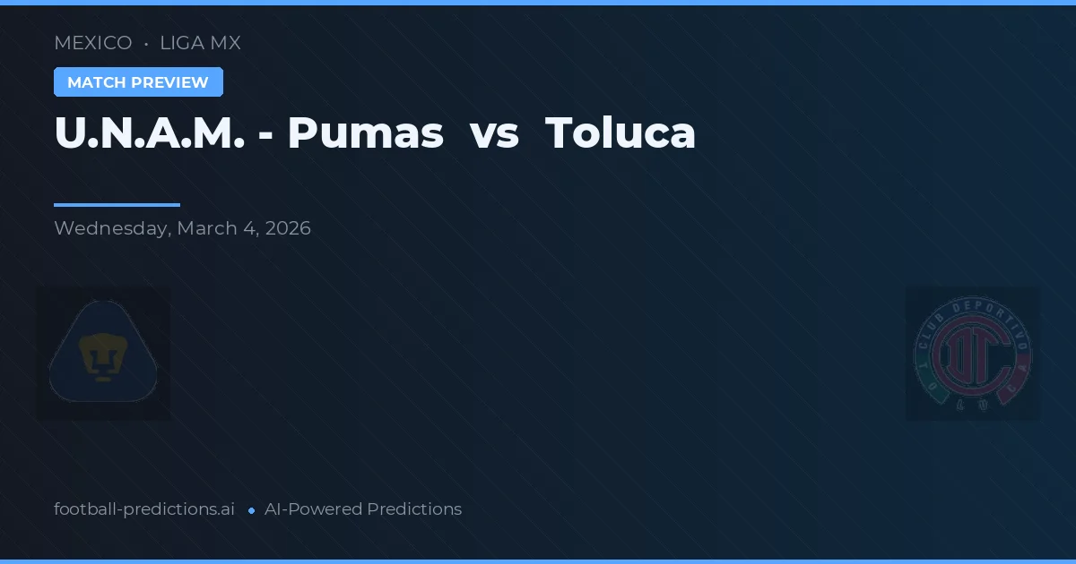 U.N.A.M. - Pumas vs Toluca — typy i zapowiedź meczu