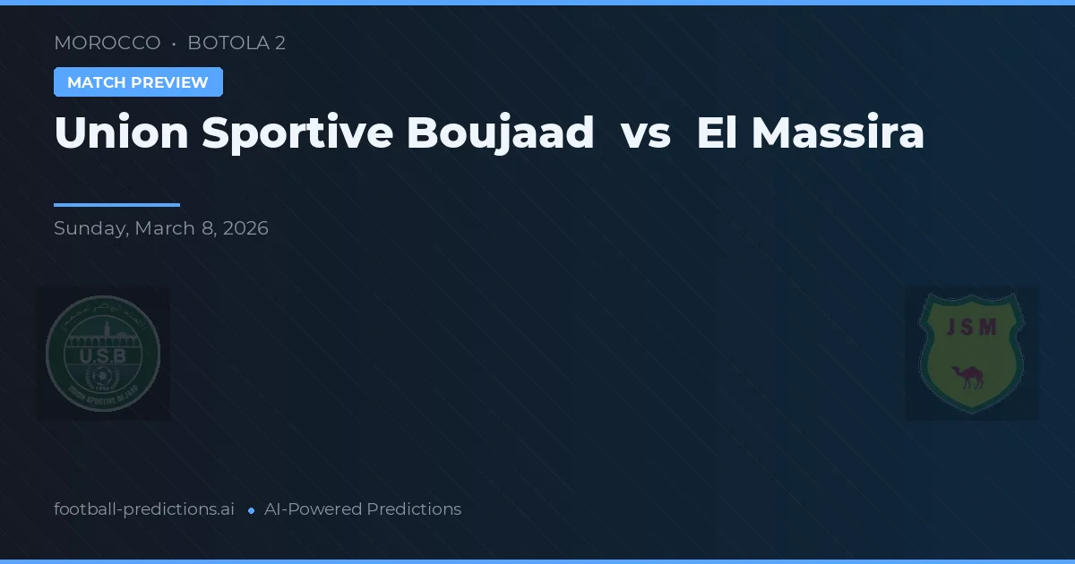 Union Sportive Boujaad vs El Massira — typy i zapowiedź meczu