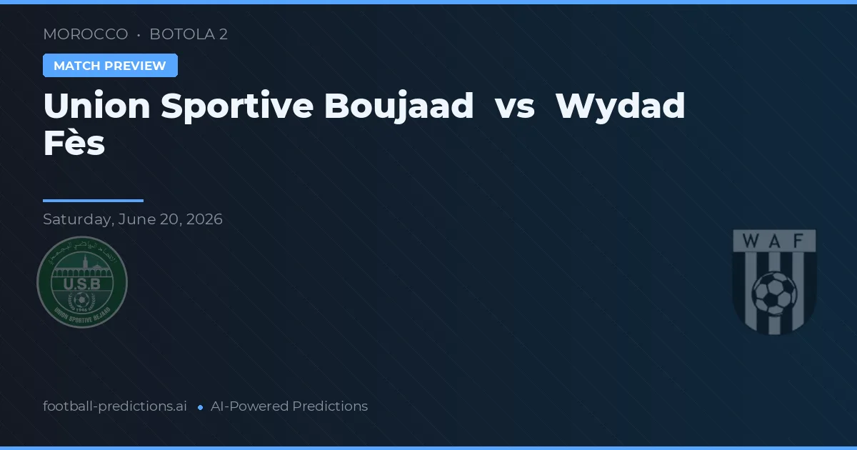 Union Sportive Boujaad vs Wydad Fès — typy i zapowiedź meczu