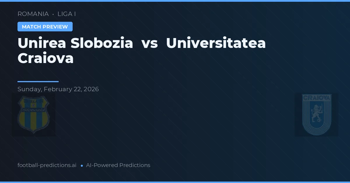 Unirea Slobozia vs Universitatea Craiova — typy i zapowiedź meczu