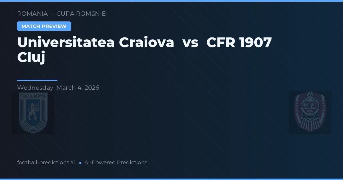 Universitatea Craiova vs CFR 1907 Cluj — typy i zapowiedź meczu