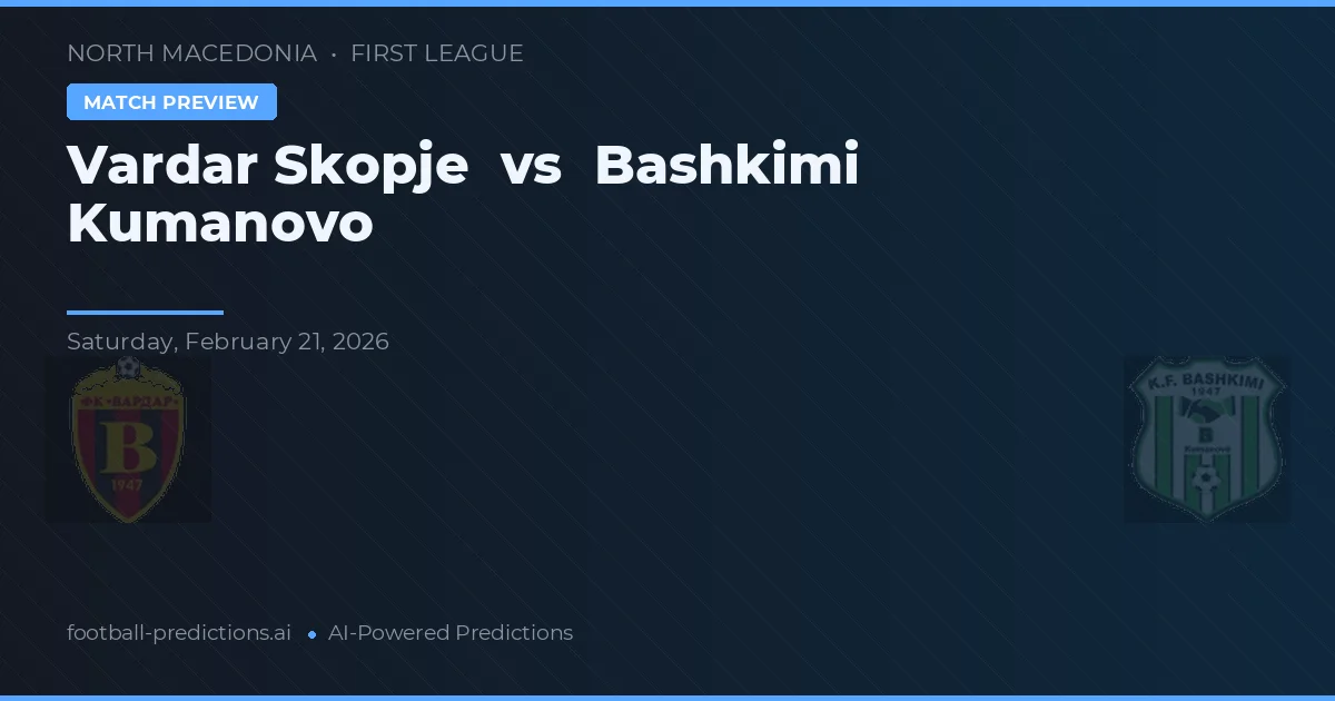 Vardar Skopje vs Bashkimi Kumanovo — typy i zapowiedź meczu