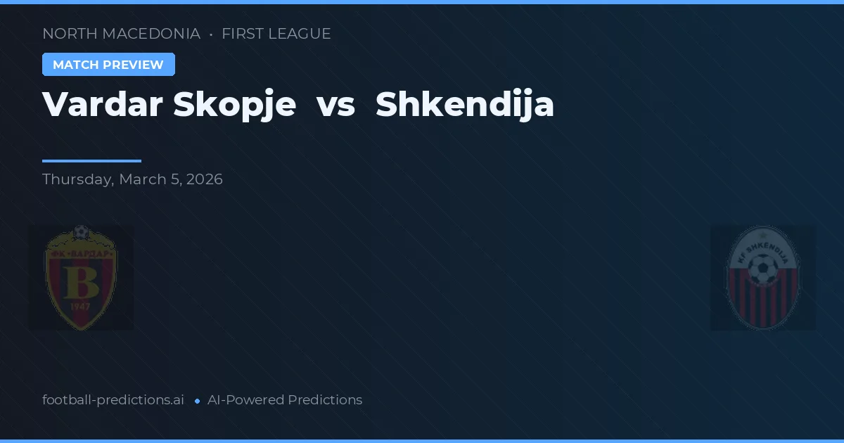 Vardar Skopje vs Shkëndija — typy i zapowiedź meczu