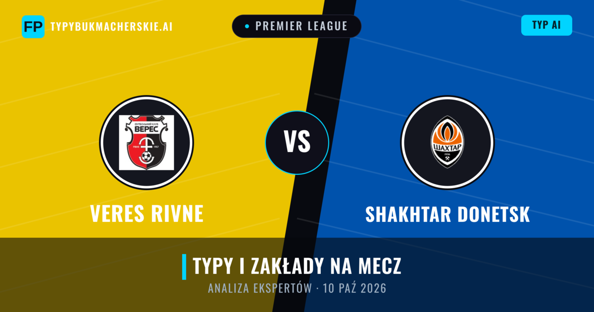 Veres Rivne vs Shakhtar Donetsk — typy i zapowiedź meczu