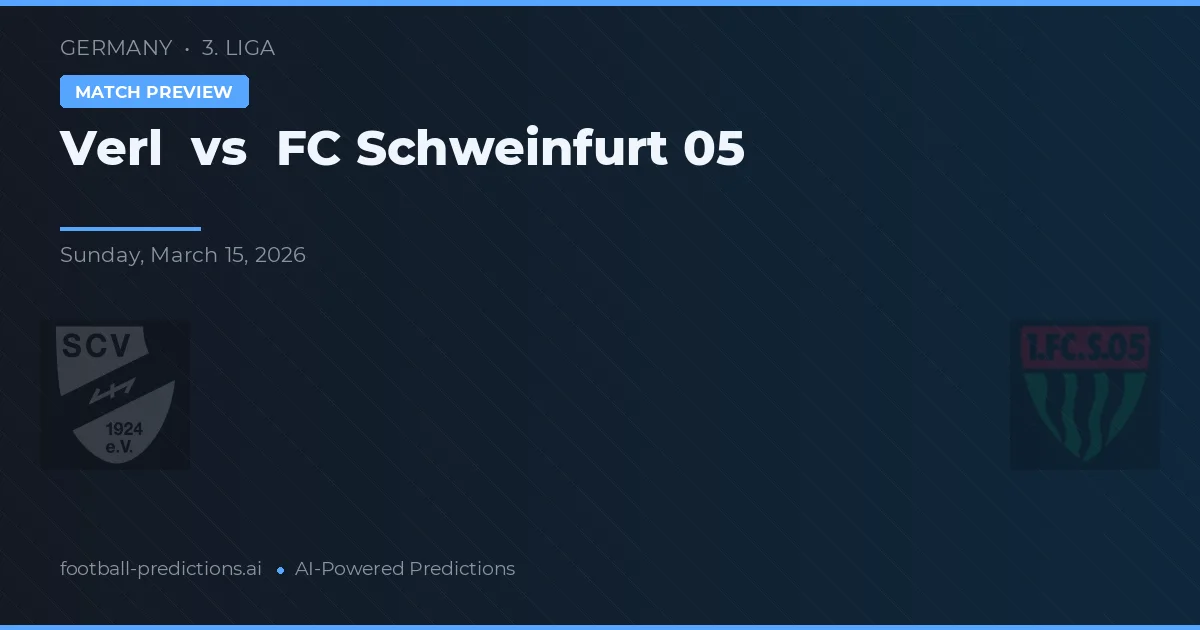 Verl vs FC Schweinfurt 05 — typy i zapowiedź meczu