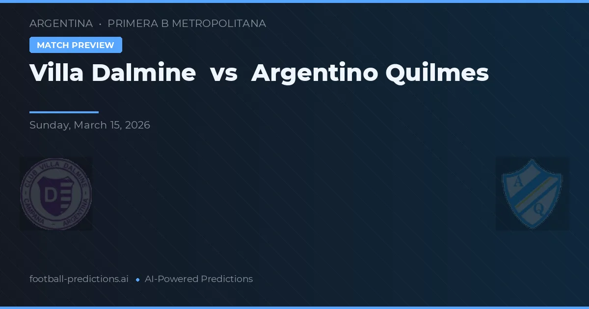 Villa Dálmine vs Argentino Quilmes — typy i zapowiedź meczu