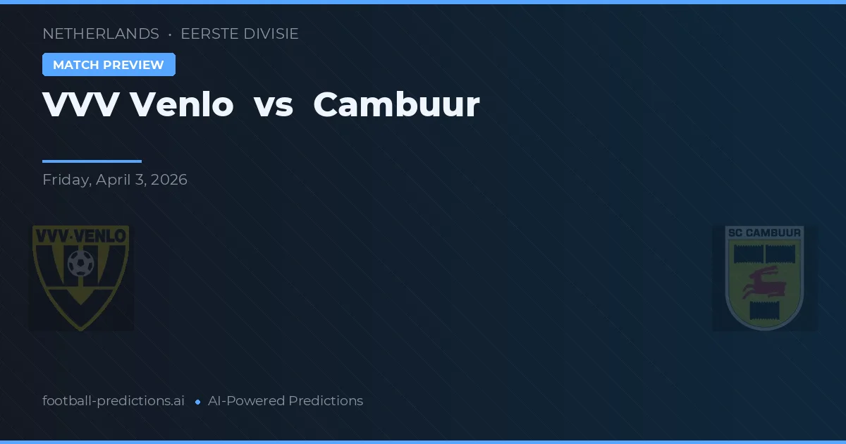 VVV Venlo vs Cambuur — typy i zapowiedź meczu