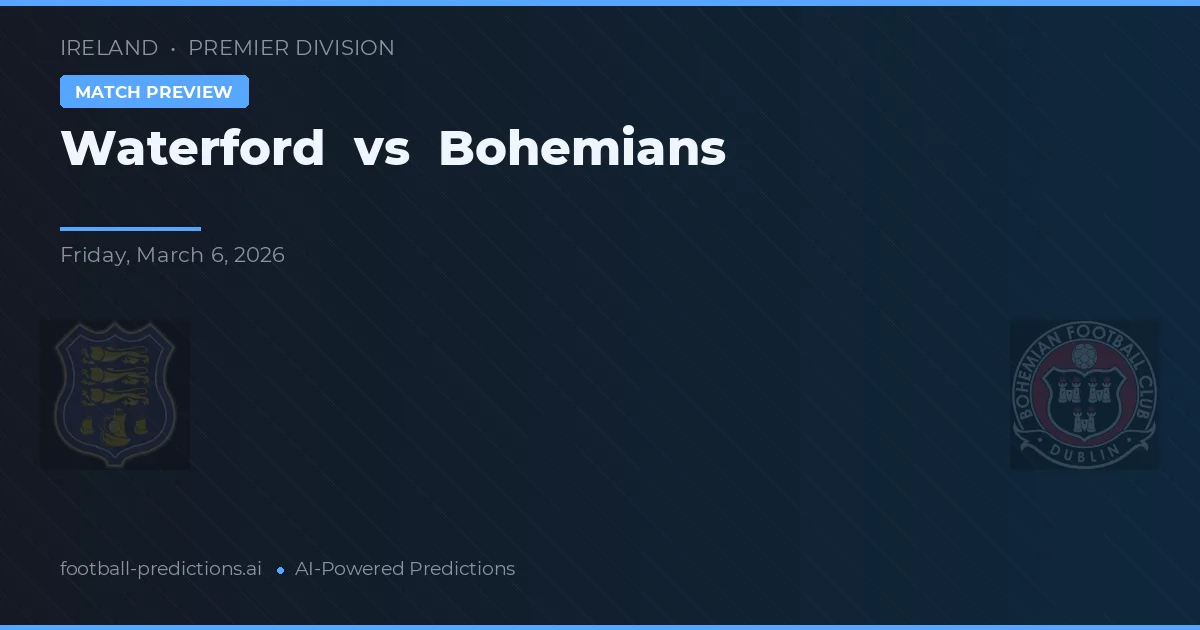 Waterford vs Bohemians — typy i zapowiedź meczu