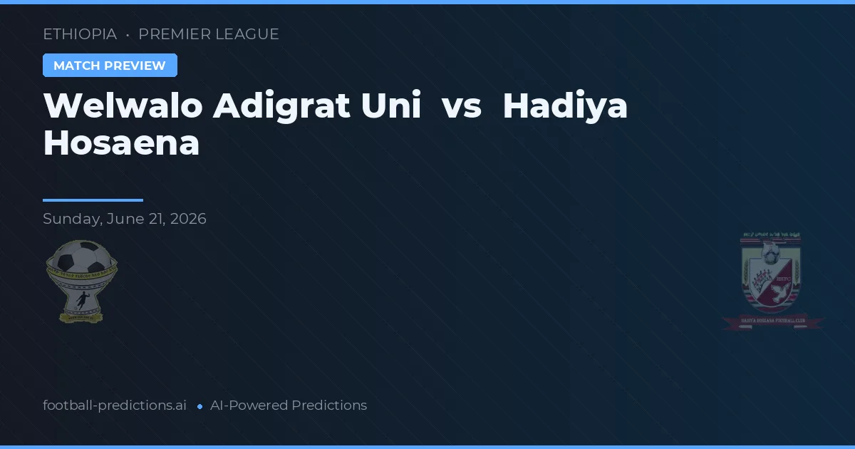 Welwalo Adigrat Uni vs Hadiya Hosaena — typy i zapowiedź meczu
