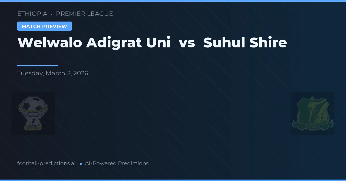 Welwalo Adigrat Uni vs Suhul Shire — typy i zapowiedź meczu