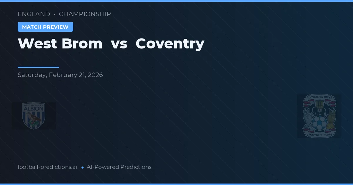 West Brom vs Coventry — typy i zapowiedź meczu