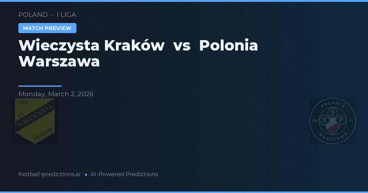 Wieczysta Kraków vs Polonia Warszawa — typy i zapowiedź meczu
