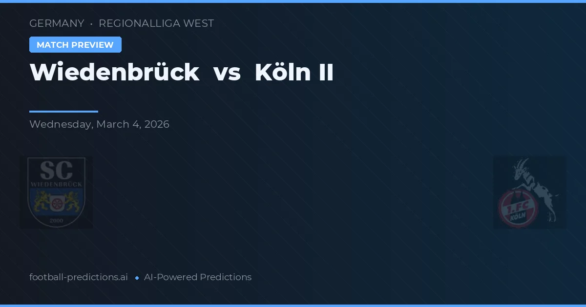 Wiedenbrück vs Köln II — typy i zapowiedź meczu