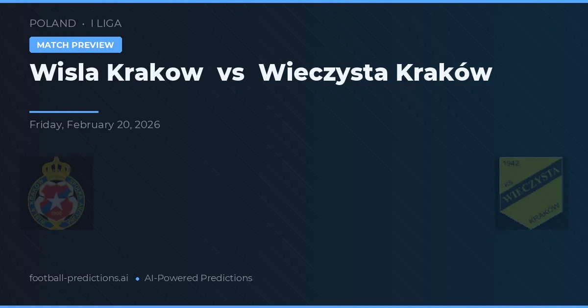 Wisła Kraków vs Wieczysta Kraków — typy i zapowiedź meczu