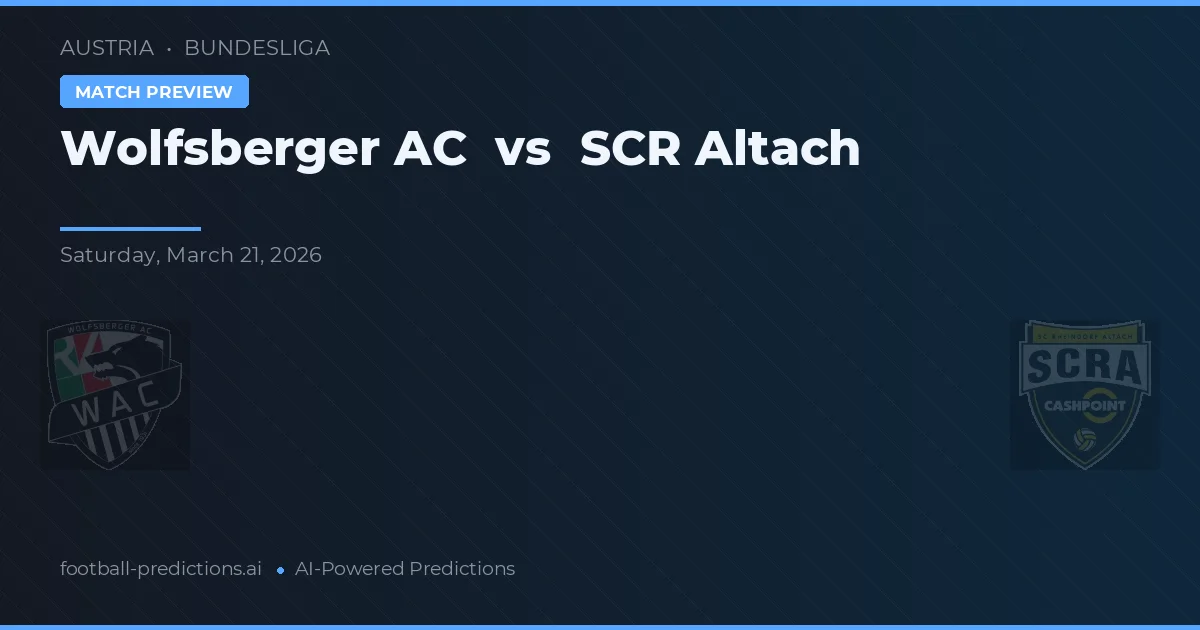 Wolfsberger AC vs SCR Altach — typy i zapowiedź meczu