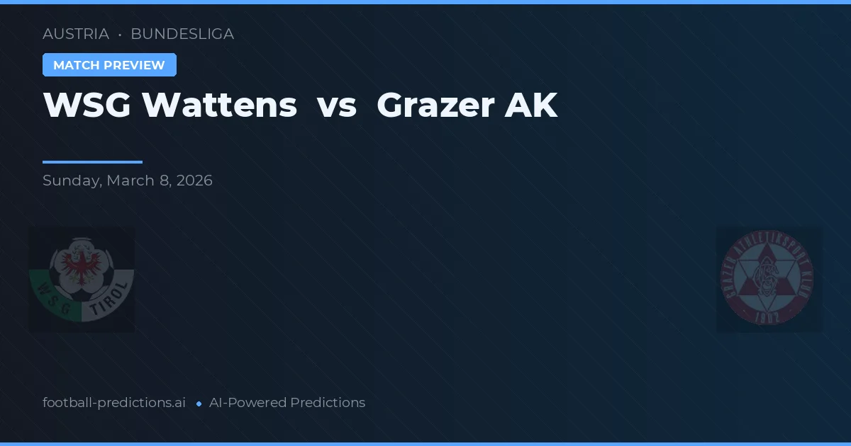 WSG Wattens vs Grazer AK — typy i zapowiedź meczu