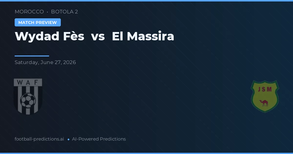 Wydad Fès vs El Massira — typy i zapowiedź meczu