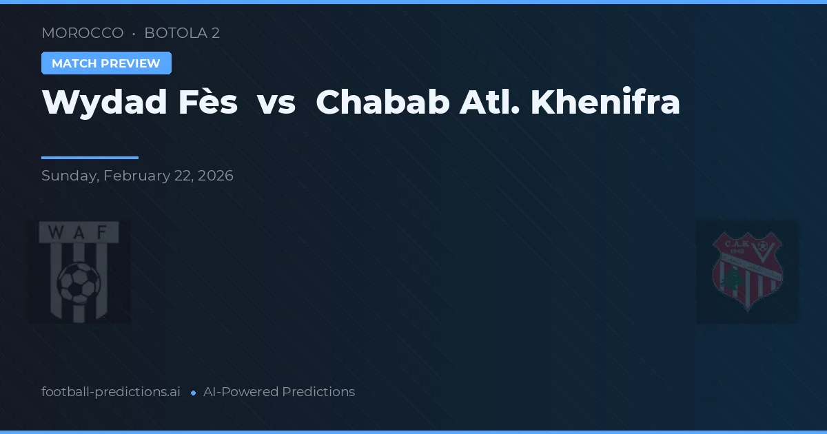 Wydad Fès vs Chabab Atl. Khenifra — typy i zapowiedź meczu