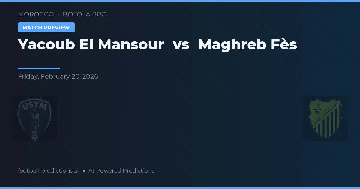 Yacoub El Mansour vs Maghreb Fès — typy i zapowiedź meczu