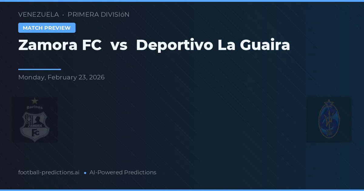 Zamora FC vs Deportivo La Guaira — typy i zapowiedź meczu