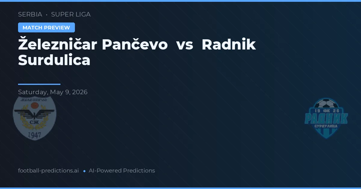 Železničar Pančevo vs Radnik Surdulica — typy i zapowiedź meczu