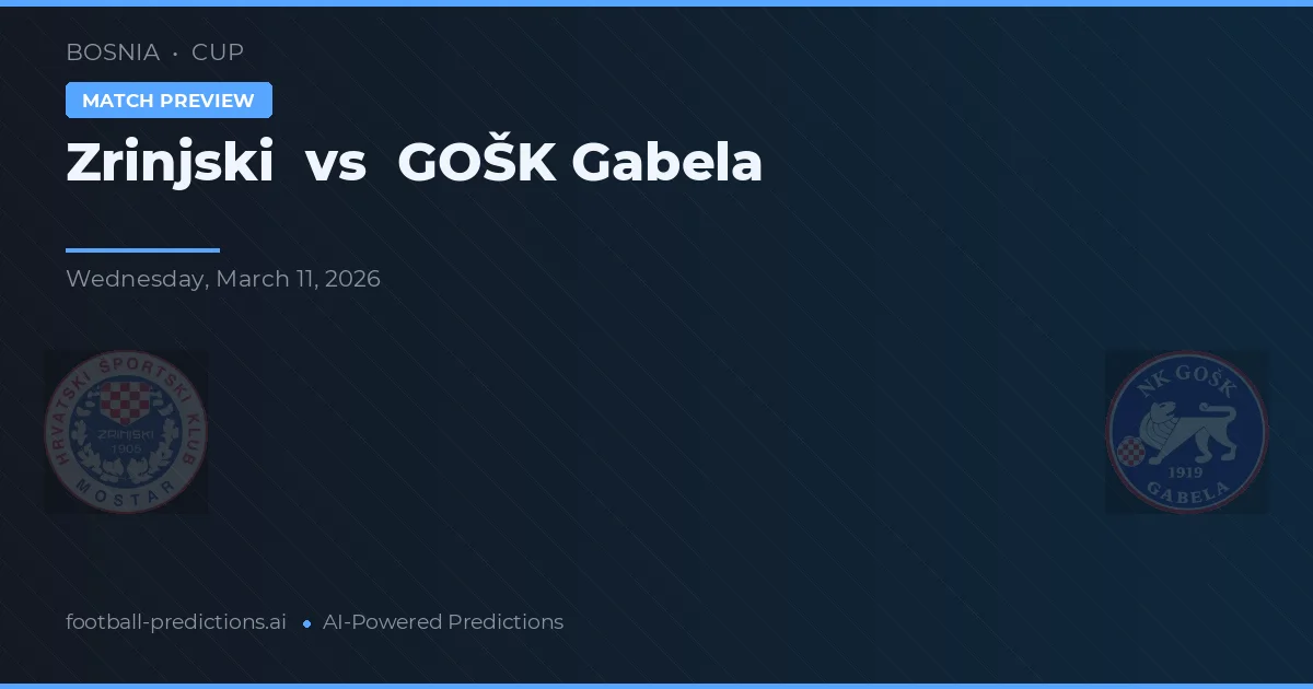 Zrinjski vs GOŠK Gabela — typy i zapowiedź meczu
