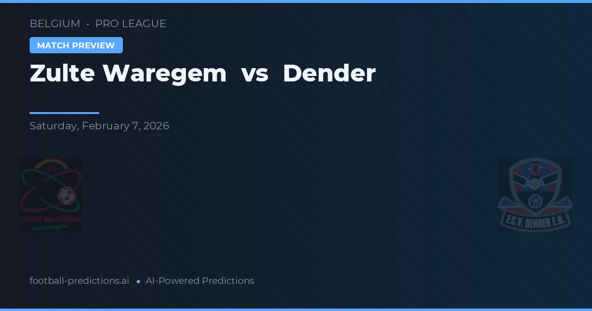 Zulte Waregem vs Dender — typy i zapowiedź meczu