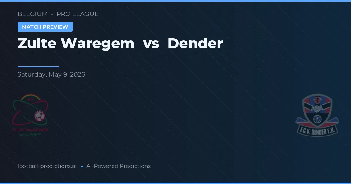Zulte Waregem vs Dender — typy i zapowiedź meczu