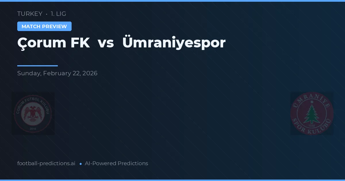Çorum FK vs Ümraniyespor — typy i zapowiedź meczu