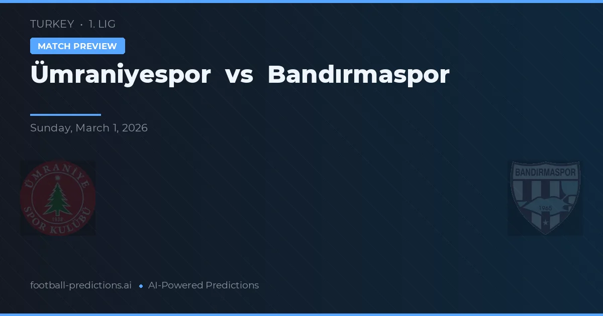 Ümraniyespor vs Bandırmaspor — typy i zapowiedź meczu