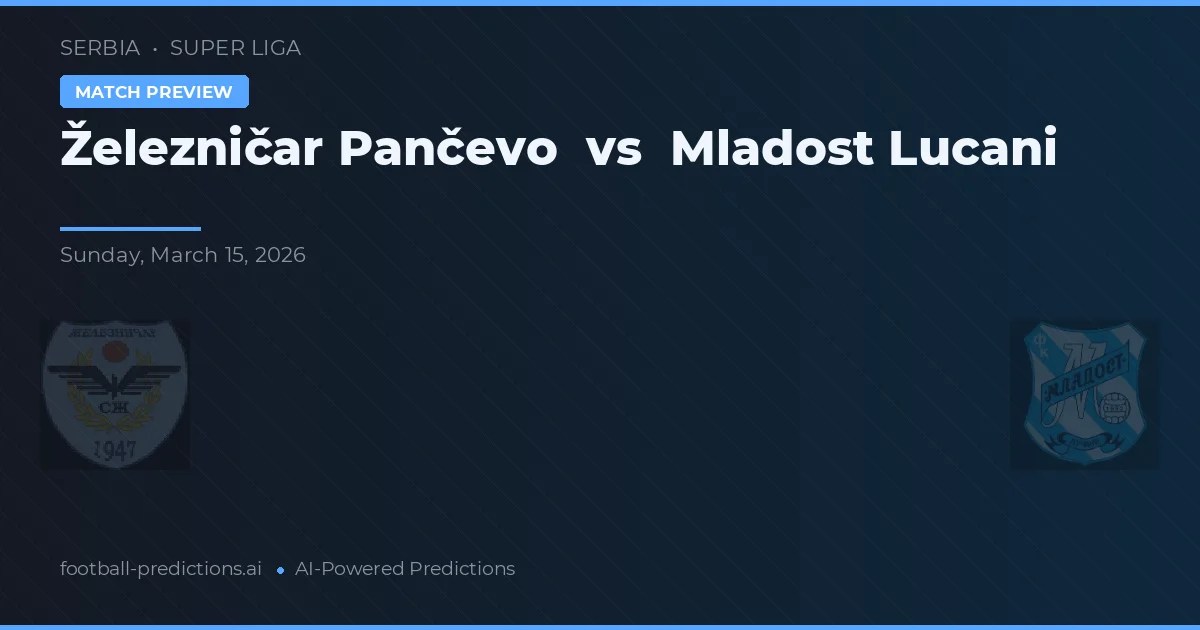 Železničar Pančevo vs Mladost Lučani — typy i zapowiedź meczu