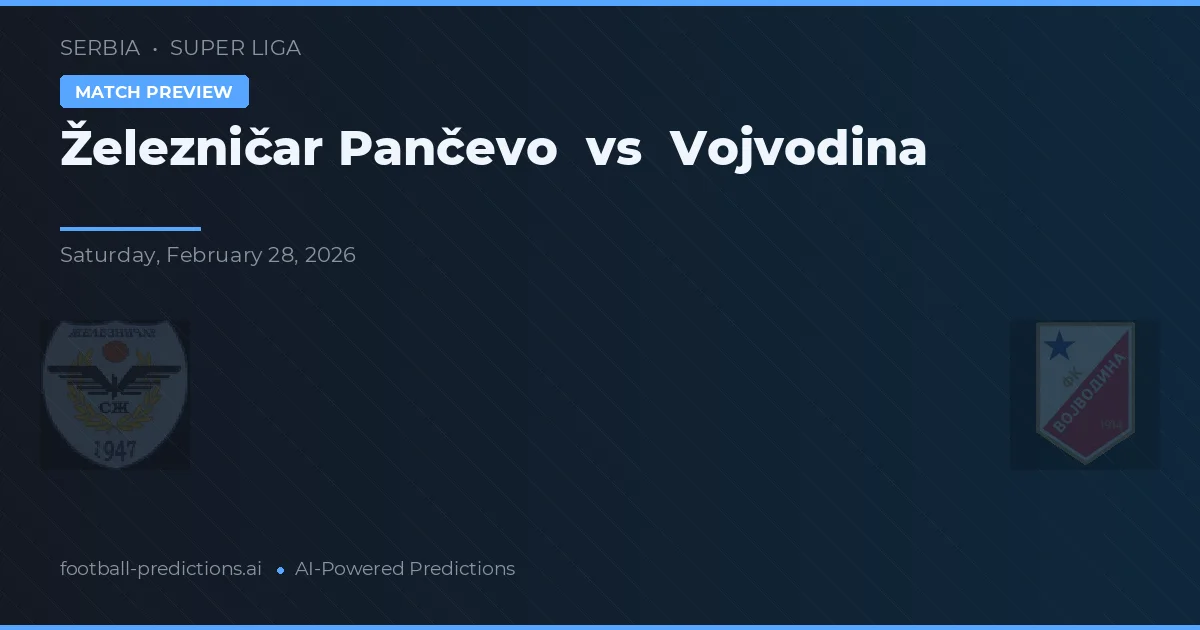 Železničar Pančevo vs Vojvodina — typy i zapowiedź meczu