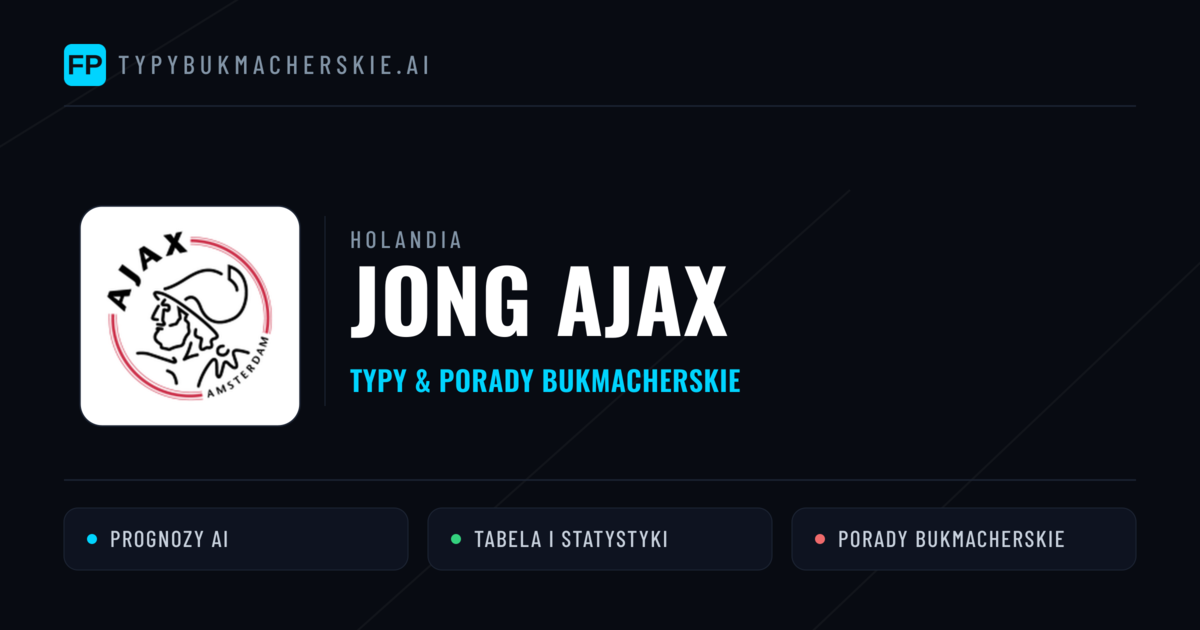 Jong Ajax Typy i statystyki