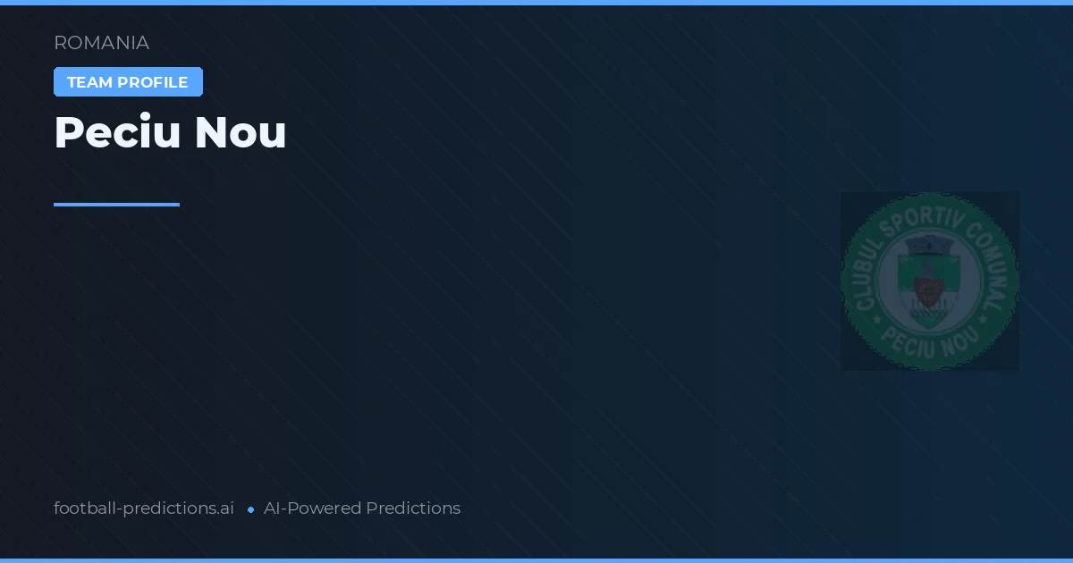 Peciu Nou Typy i statystyki